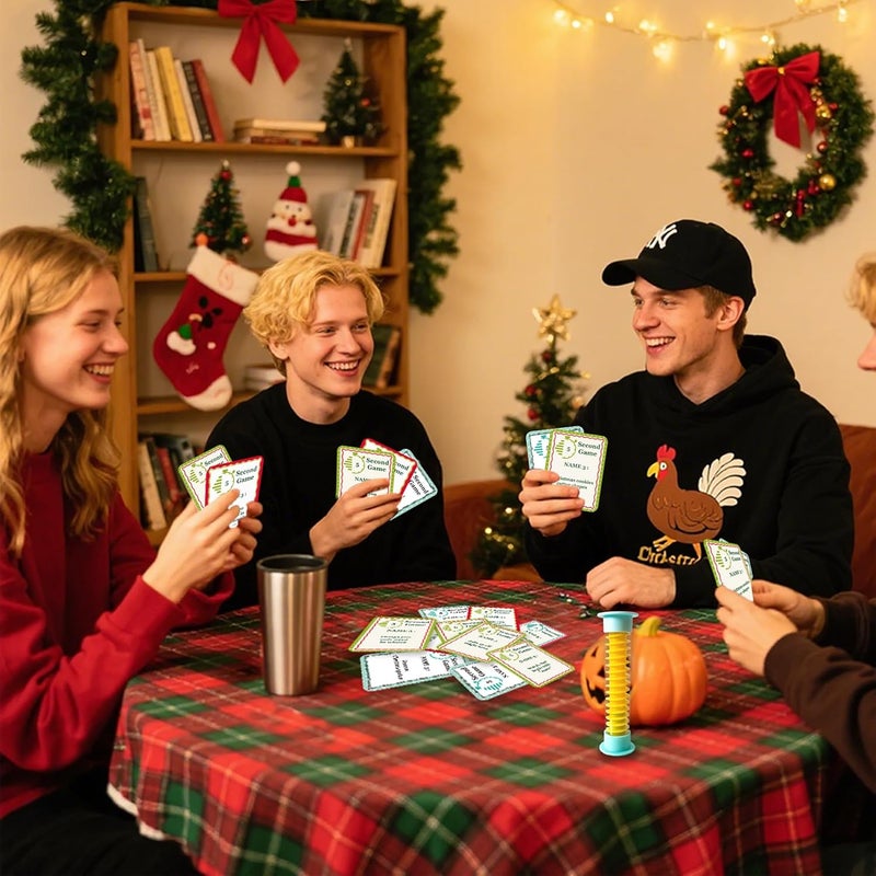 MLOLM Christmas 5 Second Game 108 Simple Question Christmas Party Games Cards Digital Timer and 5 Second Hourglass New Year Question Card Games for Adults Family Party Game - Image 5